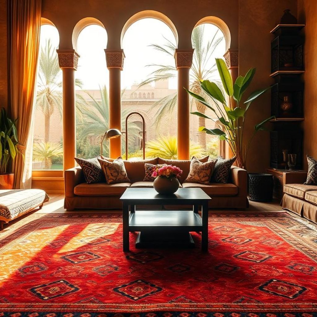Berber rug in a Moroccan living room