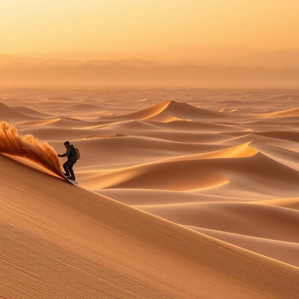Sandboarding in Morocco