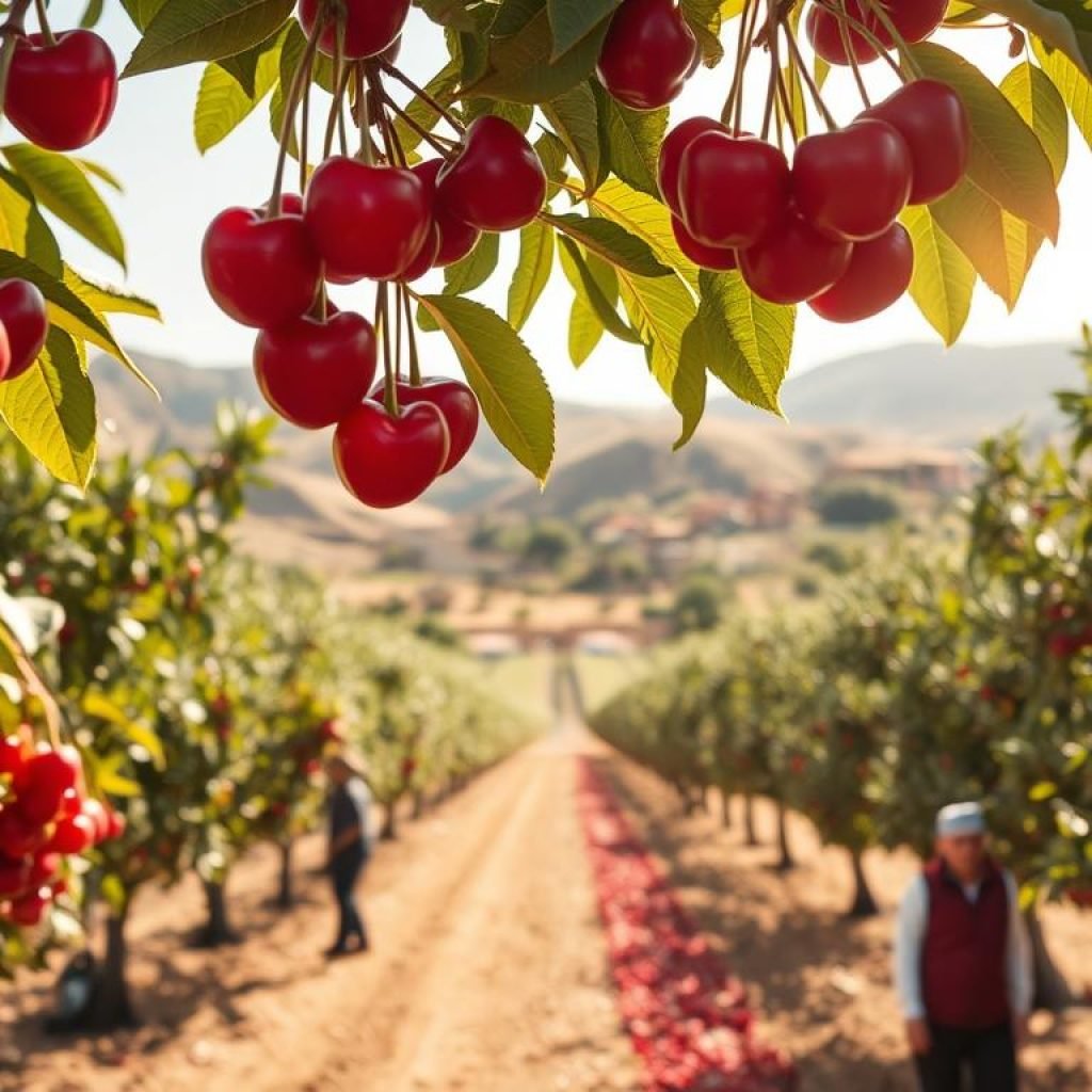 Sefrou cherry harvest Sefrou cherry harvest