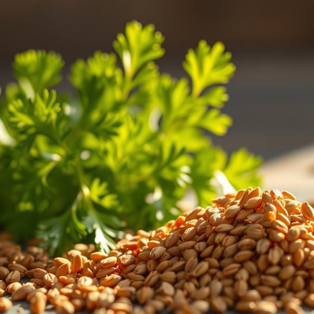coriander seeds and fresh coriander coriander seeds and fresh coriander